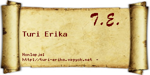 Turi Erika névjegykártya